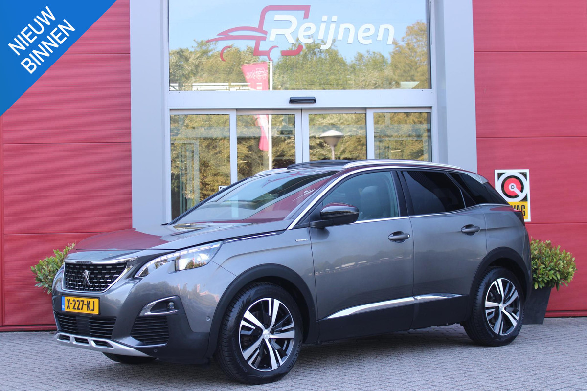 Peugeot 3008 1.2 130PK AUTOMAAT GT LINE | PANORAMA SCHUIF/KANTEL DAK | TREKHAAK | LEDEREN BEKLEDING | ELETRISCH BEDIENBARE BESTUURDERSSTOEL MET GEHEUGENFUNCTIE | MASSAGE STOELEN | FULL LED KOPLAMPEN | ELEKTRISCH BEDIENBARE ACHTERKLEP | ALL SEASON BANDEN | APPLE CARPLAY/ANDROID AUTO | NAVIGATIE | CLIMATE CONTROL | DODEHOEK DETECTIE | ADAPTIVE CRUISE CONTROL | KEYLESS ENTRY/START | STOEL VERWARMING |
