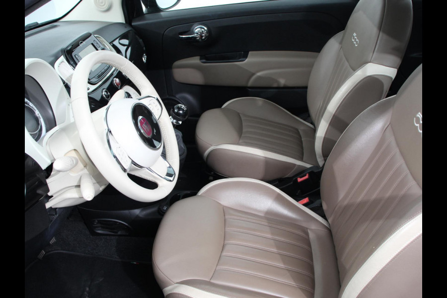 Fiat 500 1.2 Lounge Navigatie Leder Interieur Climate Control Panoramadak Parkeer sensoren