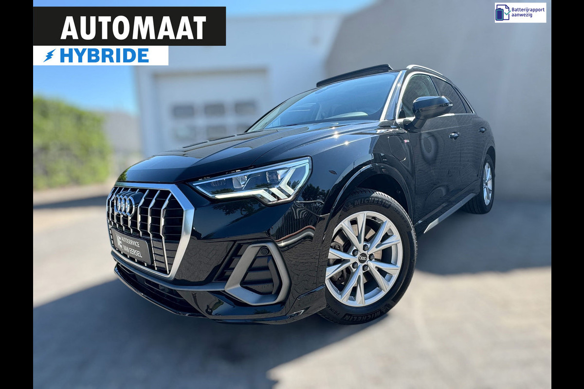 Audi Q3 45 TFSI e S edition SOH 98,13% / PANO / S-LINE / LEDER ALCANTARA / CAMERA / LED / VERWARMDE STOELEN / SPORTSTOELEN