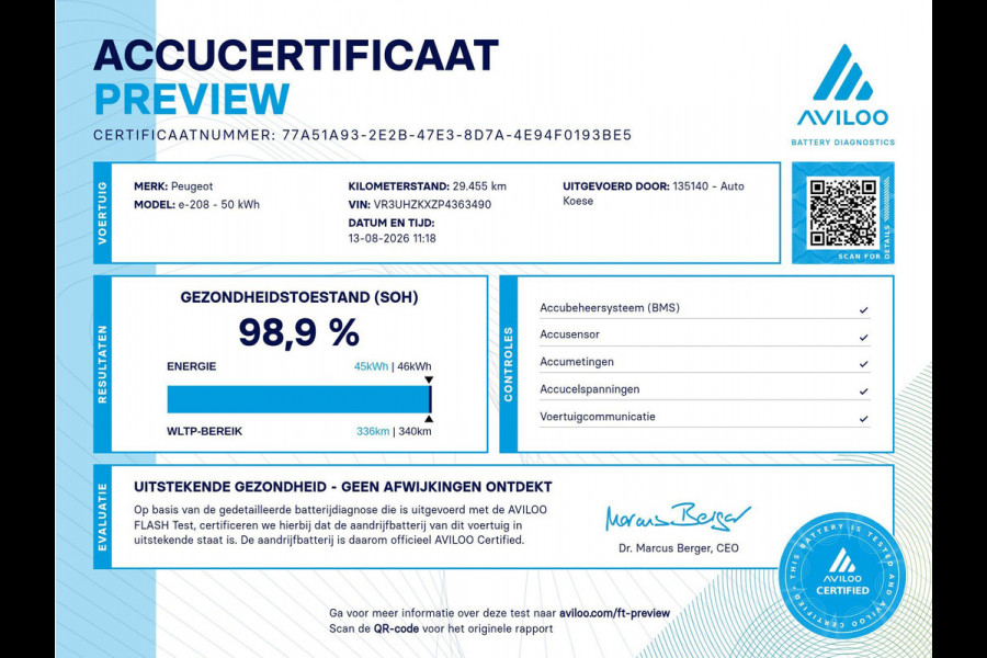 Peugeot 208 EV Allure 50 kWh | 98,9% SOH | 11 KW Lader | Navigatie | Parkeersensoren