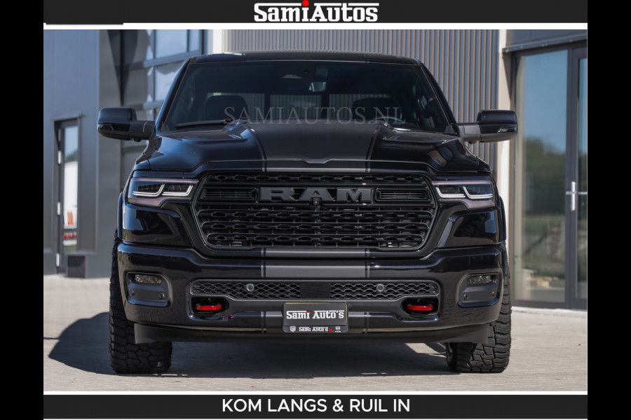 Dodge Ram De Meest Luxe en Volle Pick-Up in zijn Klasse | Limited H.O 540HP 706Nm | Massage + Full Option | Comfortabele Dubbele Cabine met Royale 5 Zitplaatsen | BPM vrij | Nu Leverbaar uit Voorraad | Voorraad Nr 2304 - 8540 | De specialist in Amerikaanse pick‑ups in Nederland en Europa.