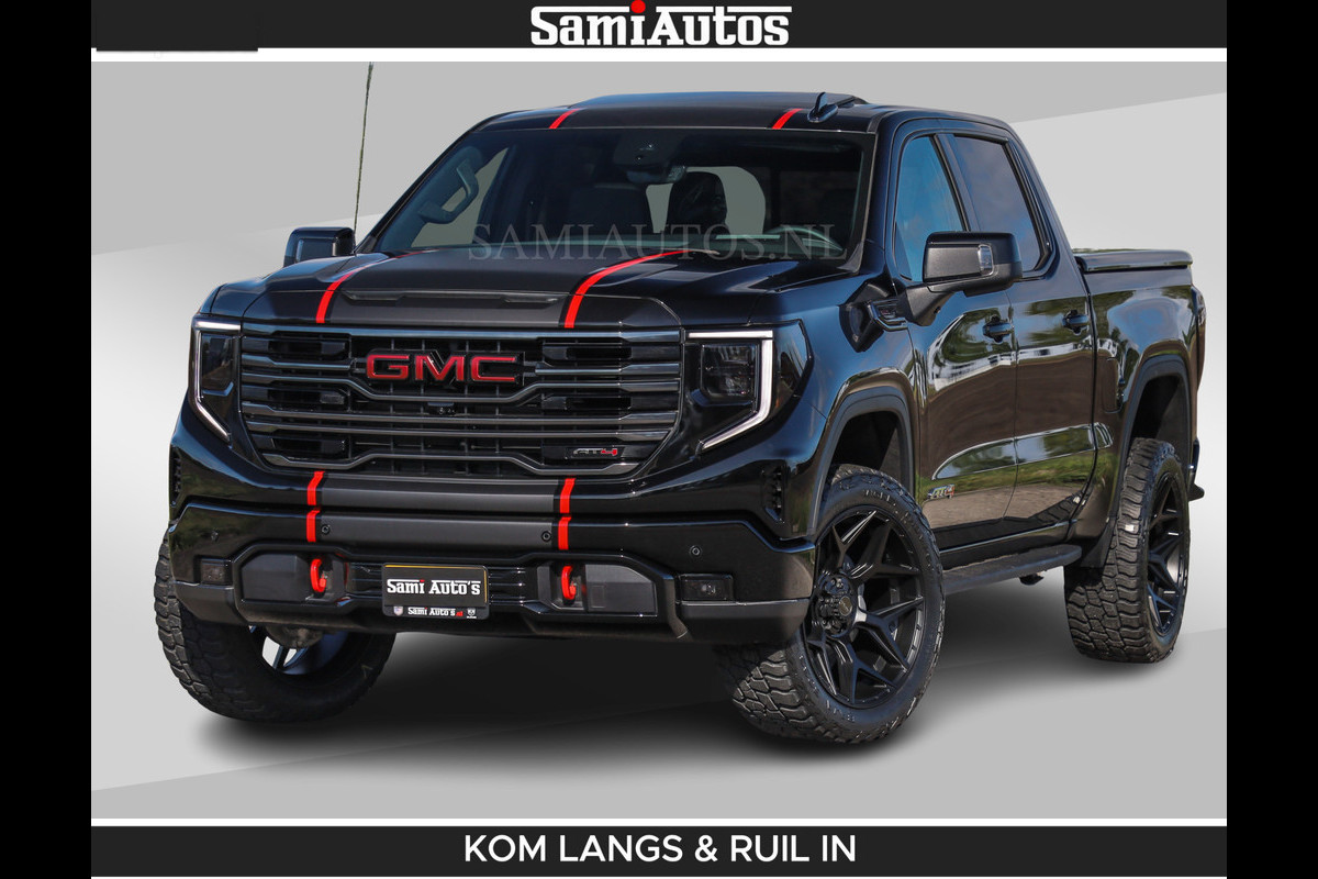 GMC Sierra AT4 6.2 V8 4X4 | VIRTUAL COCKPIT | LPG | HUD | BOM VOL | DC | RAM DEALER NEDERLAND | Dubbele Cabine met Royale 5 Zitplaatsen | BPM vrij | Nu Leverbaar uit Voorraad | Voorraad Nr 261530 | | De specialist in Amerikaanse pick‑ups in Nederland en Europa.