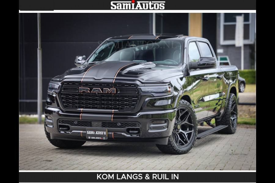 Dodge Ram LIMITED SPORT H.O 540HP 706Nm | Massage + Full Option | De Meest Luxe en Volle Pick-Up in zijn Klasse | Comfortabele Dubbele Cabine met Royale 5 Zitplaatsen | BPM vrij | Nu Leverbaar uit Voorraad | Voorraad Nr 2355 - 5149 | De specialist in Amerikaanse pick‑ups in Nederland en Europa.