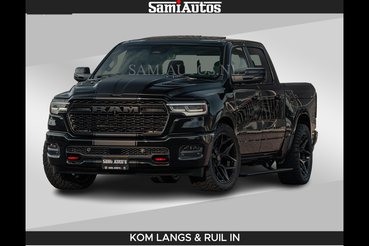 Dodge Ram Limited H.O 540PK 706Nm | Massage + Full Option | De Meest Luxe en Volle Pick-Up in zijn Klasse | Comfortabele Dubbele Cabine met Royale 5 Zitplaatsen | BPM vrij | Nu Leverbaar uit Voorraad | Voorraad Nr 2326 - 5169 | De specialist in Amerikaanse pick‑ups in Nederland en Europa.