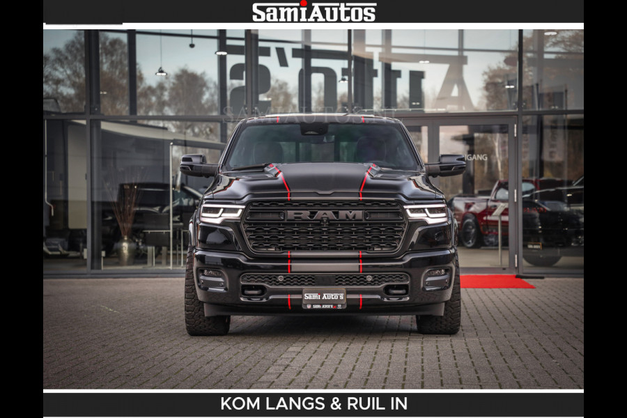 Dodge Ram LIMITED 2026 5.7 V8 HEMI | MAXIMAAL UITGERUST | NETTO PRIJS EXCL BPM / BTW | DUBBELE CABINE | 5 PERSOONS | DC | Allernieuwste Limited uitvoering – volledig uitgerust met alle opties, inclusief MWK en normale laadbak.