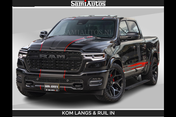 Dodge Ram LIMITED 2026 5.7 V8 HEMI | MAXIMAAL UITGERUST | NETTO PRIJS EXCL BPM / BTW | DUBBELE CABINE | 5 PERSOONS | DC | Allernieuwste Limited uitvoering – volledig uitgerust met alle opties, inclusief MWK en normale laadbak.