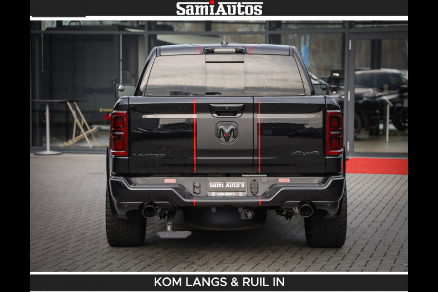 Dodge Ram LIMITED 2026 5.7 V8 HEMI | MAXIMAAL UITGERUST | NETTO PRIJS EXCL BPM / BTW | DUBBELE CABINE | 5 PERSOONS | DC | Allernieuwste Limited uitvoering – volledig uitgerust met alle opties, inclusief MWK en normale laadbak.