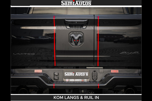 Dodge Ram LIMITED 2026 5.7 V8 HEMI | MAXIMAAL UITGERUST | NETTO PRIJS EXCL BPM / BTW | DUBBELE CABINE | 5 PERSOONS | DC | Allernieuwste Limited uitvoering – volledig uitgerust met alle opties, inclusief MWK en normale laadbak.