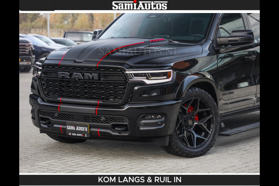 Dodge Ram LIMITED 2026 5.7 V8 HEMI | MAXIMAAL UITGERUST | NETTO PRIJS EXCL BPM / BTW | DUBBELE CABINE | 5 PERSOONS | DC | Allernieuwste Limited uitvoering – volledig uitgerust met alle opties, inclusief MWK en normale laadbak.