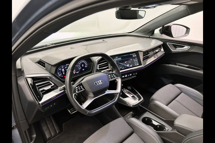 Audi Q4 e-tron 40 77 kWH I S-Line / interieur | Pano/dak I Zwart/optiek I Sonos I Adapt.cruise/control I Stoel/ Stuurverw I Camera