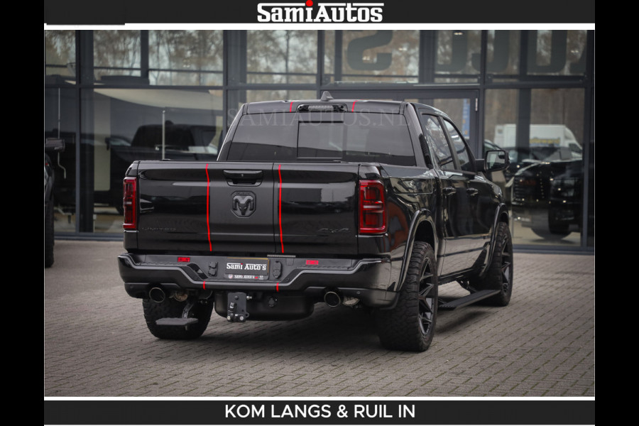Dodge Ram Limited 540 PK | De Meest Luxe en Volle Pick-Up in zijn Klasse | Massage + Full Option | Comfortabele Dubbele Cabine met Royale 5 Zitplaatsen | BPM vrij | Nu Leverbaar uit Voorraad | Voorraad Nr 2334 - 5409 | De specialist in Amerikaanse pick‑ups in Nederland en Europa.