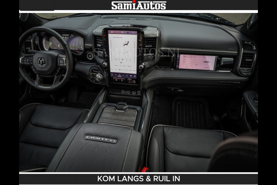Dodge Ram Limited 540 PK | De Meest Luxe en Volle Pick-Up in zijn Klasse | Massage + Full Option | Comfortabele Dubbele Cabine met Royale 5 Zitplaatsen | BPM vrij | Nu Leverbaar uit Voorraad | Voorraad Nr 2334 - 5409 | De specialist in Amerikaanse pick‑ups in Nederland en Europa.