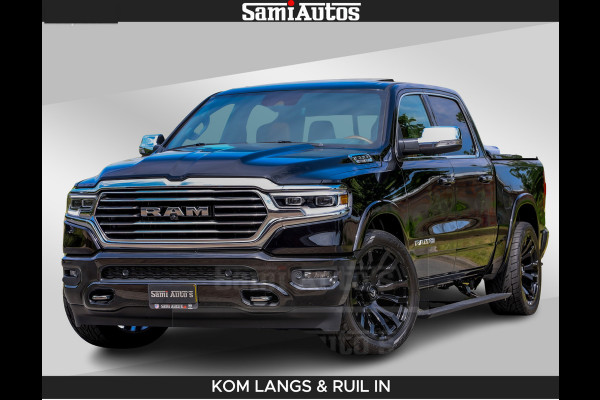 Dodge Ram LONGHORN BRUIN LEDER 5,7L V8 HEMI | VIRTUAL | HEAD UP | PANODAK | LUCHTVERING | BOM VOL | DC | 402 PK | CREW CAB | DUBBELE CABINE | 4X4 | 5 PERSOONS | GRIJSKENTEKEN | LIMITED