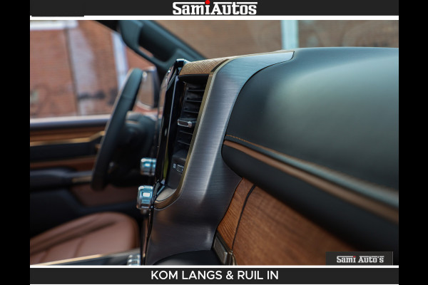 Dodge Ram LONGHORN BRUIN LEDER 5,7L V8 HEMI | VIRTUAL | HEAD UP | PANODAK | LUCHTVERING | BOM VOL | DC | 402 PK | CREW CAB | DUBBELE CABINE | 4X4 | 5 PERSOONS | GRIJSKENTEKEN | LIMITED