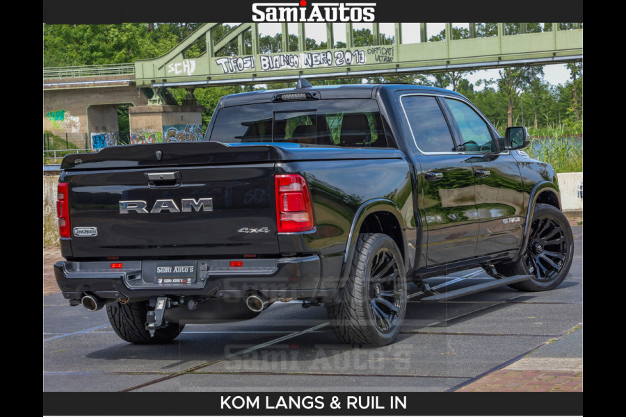 Dodge Ram LONGHORN BRUIN LEDER 5,7L V8 HEMI | VIRTUAL | HEAD UP | PANODAK | LUCHTVERING | BOM VOL | DC | 402 PK | CREW CAB | DUBBELE CABINE | 4X4 | 5 PERSOONS | GRIJSKENTEKEN | LIMITED