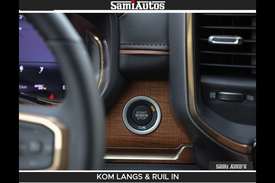 Dodge Ram LONGHORN BRUIN LEDER 5,7L V8 HEMI | VIRTUAL | HEAD UP | PANODAK | LUCHTVERING | BOM VOL | DC | 402 PK | CREW CAB | DUBBELE CABINE | 4X4 | 5 PERSOONS | GRIJSKENTEKEN | LIMITED