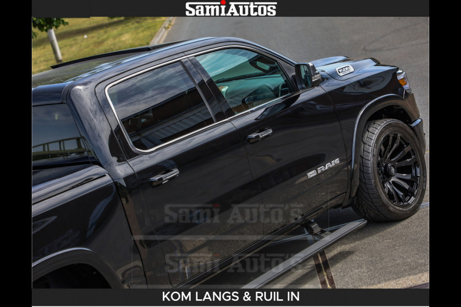 Dodge Ram LONGHORN BRUIN LEDER 5,7L V8 HEMI | VIRTUAL | HEAD UP | PANODAK | LUCHTVERING | BOM VOL | DC | 402 PK | CREW CAB | DUBBELE CABINE | 4X4 | 5 PERSOONS | GRIJSKENTEKEN | LIMITED