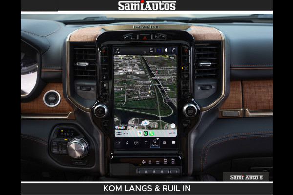 Dodge Ram LONGHORN BRUIN LEDER 5,7L V8 HEMI | VIRTUAL | HEAD UP | PANODAK | LUCHTVERING | BOM VOL | DC | 402 PK | CREW CAB | DUBBELE CABINE | 4X4 | 5 PERSOONS | GRIJSKENTEKEN | LIMITED