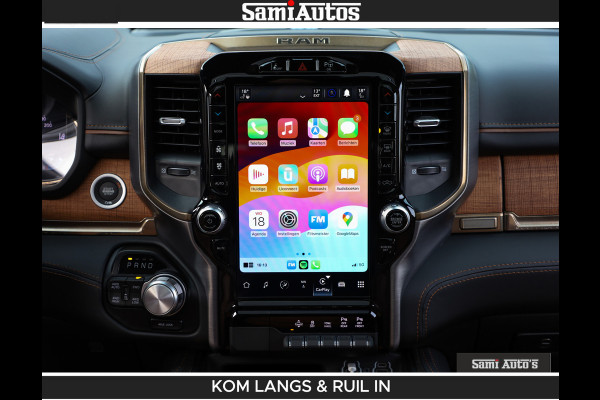Dodge Ram LONGHORN BRUIN LEDER 5,7L V8 HEMI | VIRTUAL | HEAD UP | PANODAK | LUCHTVERING | BOM VOL | DC | 402 PK | CREW CAB | DUBBELE CABINE | 4X4 | 5 PERSOONS | GRIJSKENTEKEN | LIMITED
