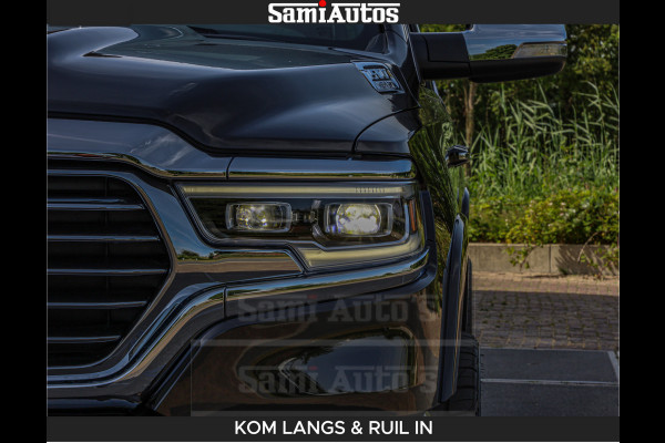 Dodge Ram LONGHORN BRUIN LEDER 5,7L V8 HEMI | VIRTUAL | HEAD UP | PANODAK | LUCHTVERING | BOM VOL | DC | 402 PK | CREW CAB | DUBBELE CABINE | 4X4 | 5 PERSOONS | GRIJSKENTEKEN | LIMITED