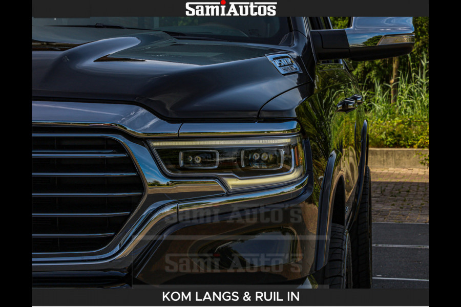 Dodge Ram LONGHORN BRUIN LEDER 5,7L V8 HEMI | VIRTUAL | HEAD UP | PANODAK | LUCHTVERING | BOM VOL | DC | 402 PK | CREW CAB | DUBBELE CABINE | 4X4 | 5 PERSOONS | GRIJSKENTEKEN | LIMITED