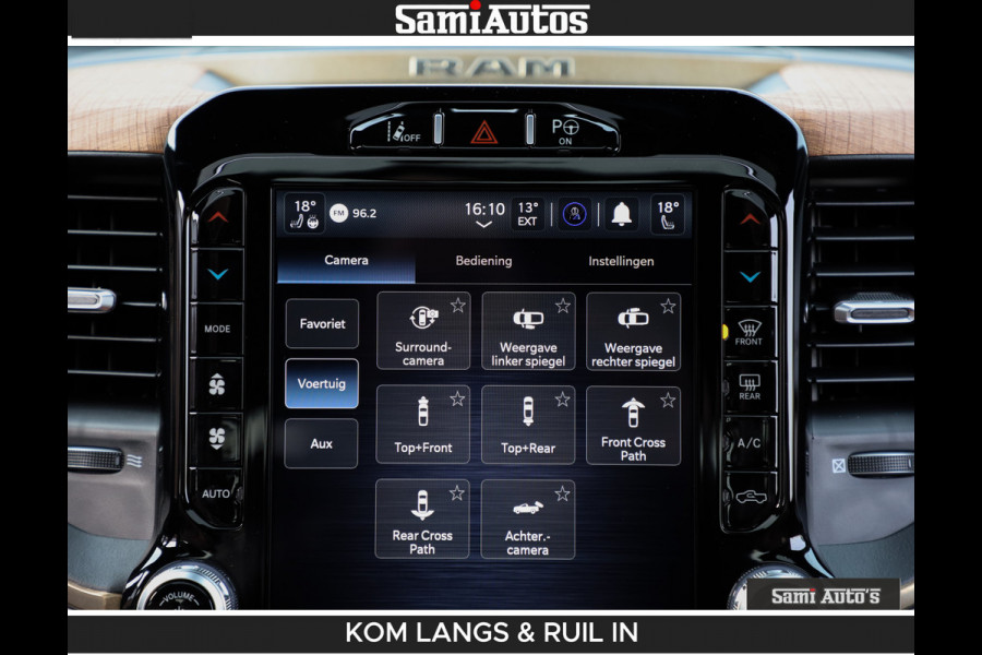 Dodge Ram LONGHORN BRUIN LEDER 5,7L V8 HEMI | VIRTUAL | HEAD UP | PANODAK | LUCHTVERING | BOM VOL | DC | 402 PK | CREW CAB | DUBBELE CABINE | 4X4 | 5 PERSOONS | GRIJSKENTEKEN | LIMITED