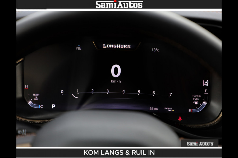 Dodge Ram LONGHORN BRUIN LEDER 5,7L V8 HEMI | VIRTUAL | HEAD UP | PANODAK | LUCHTVERING | BOM VOL | DC | 402 PK | CREW CAB | DUBBELE CABINE | 4X4 | 5 PERSOONS | GRIJSKENTEKEN | LIMITED