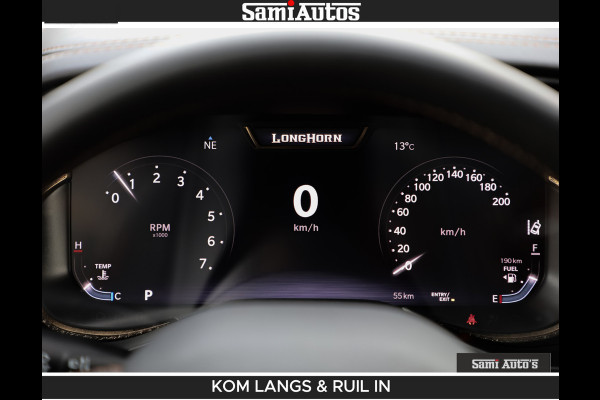 Dodge Ram LONGHORN BRUIN LEDER 5,7L V8 HEMI | VIRTUAL | HEAD UP | PANODAK | LUCHTVERING | BOM VOL | DC | 402 PK | CREW CAB | DUBBELE CABINE | 4X4 | 5 PERSOONS | GRIJSKENTEKEN | LIMITED