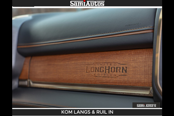Dodge Ram LONGHORN BRUIN LEDER 5,7L V8 HEMI | VIRTUAL | HEAD UP | PANODAK | LUCHTVERING | BOM VOL | DC | 402 PK | CREW CAB | DUBBELE CABINE | 4X4 | 5 PERSOONS | GRIJSKENTEKEN | LIMITED