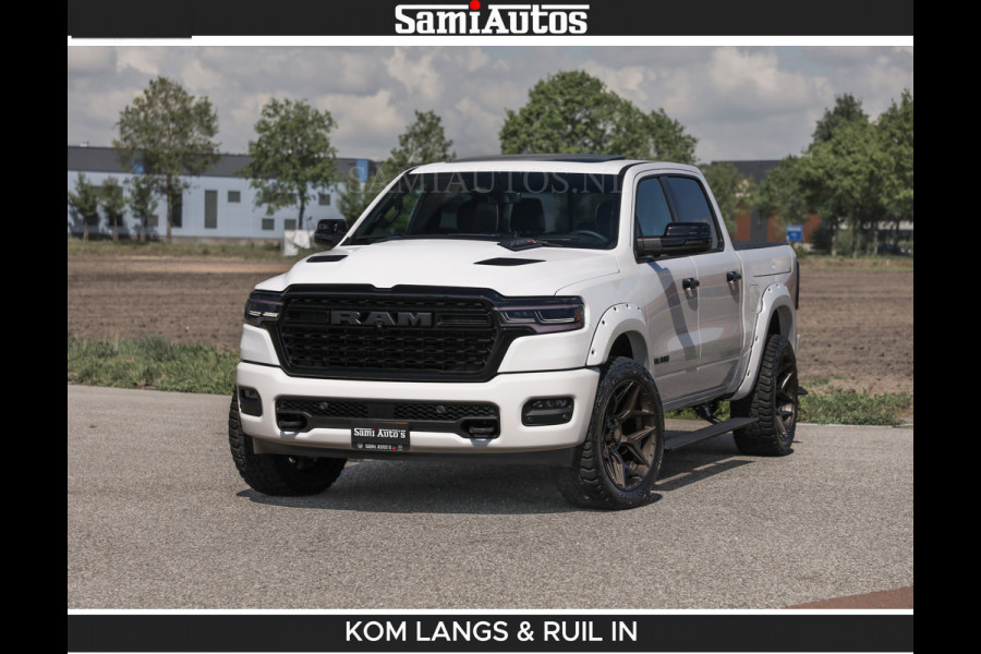 Dodge Ram Limited 540 PK De Meest Luxe en Volle Pick-Up in zijn Klasse | Massage + Full Option | Comfortabele Dubbele Cabine met Royale 5 Zitplaatsen | BPM vrij | Nu Leverbaar uit Voorraad | Voorraad Nr 2351 - 7478 | De specialist in Amerikaanse pick‑ups in Nederland en Europa.