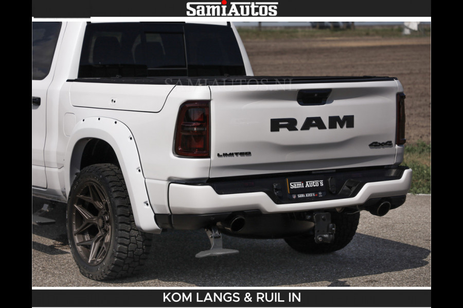 Dodge Ram Limited 540 PK De Meest Luxe en Volle Pick-Up in zijn Klasse | Massage + Full Option | Comfortabele Dubbele Cabine met Royale 5 Zitplaatsen | BPM vrij | Nu Leverbaar uit Voorraad | Voorraad Nr 2351 - 7478 | De specialist in Amerikaanse pick‑ups in Nederland en Europa.