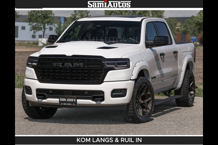 Dodge Ram Limited 540 PK De Meest Luxe en Volle Pick-Up in zijn Klasse | Massage + Full Option | Comfortabele Dubbele Cabine met Royale 5 Zitplaatsen | BPM vrij | Nu Leverbaar uit Voorraad | Voorraad Nr 2351 - 7478 | De specialist in Amerikaanse pick‑ups in Nederland en Europa.
