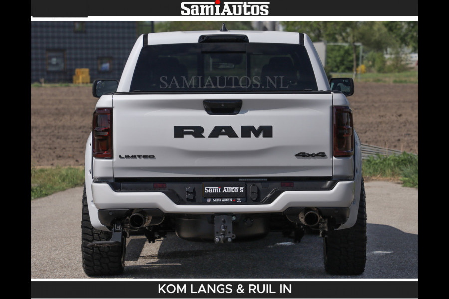Dodge Ram Limited 540 PK De Meest Luxe en Volle Pick-Up in zijn Klasse | Massage + Full Option | Comfortabele Dubbele Cabine met Royale 5 Zitplaatsen | BPM vrij | Nu Leverbaar uit Voorraad | Voorraad Nr 2351 - 7478 | De specialist in Amerikaanse pick‑ups in Nederland en Europa.