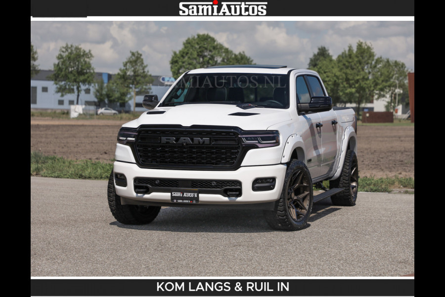 Dodge Ram Limited 540 PK De Meest Luxe en Volle Pick-Up in zijn Klasse | Massage + Full Option | Comfortabele Dubbele Cabine met Royale 5 Zitplaatsen | BPM vrij | Nu Leverbaar uit Voorraad | Voorraad Nr 2351 - 7478 | De specialist in Amerikaanse pick‑ups in Nederland en Europa.