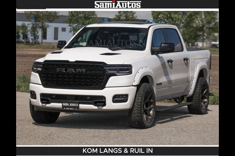 Dodge Ram Limited 540 PK De Meest Luxe en Volle Pick-Up in zijn Klasse | Massage + Full Option | Comfortabele Dubbele Cabine met Royale 5 Zitplaatsen | BPM vrij | Nu Leverbaar uit Voorraad | Voorraad Nr 2351 - 7478 | De specialist in Amerikaanse pick‑ups in Nederland en Europa.