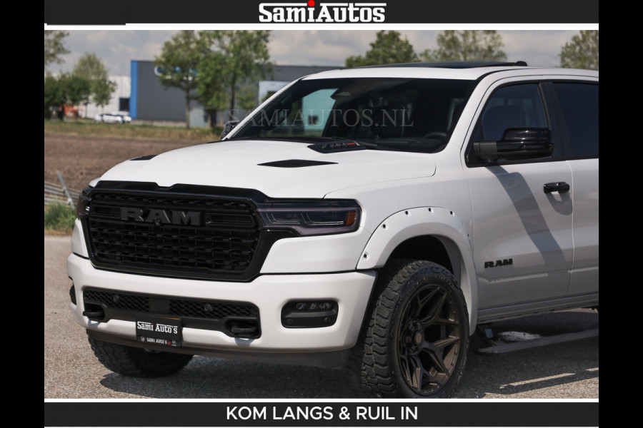 Dodge Ram Limited 540 PK De Meest Luxe en Volle Pick-Up in zijn Klasse | Massage + Full Option | Comfortabele Dubbele Cabine met Royale 5 Zitplaatsen | BPM vrij | Nu Leverbaar uit Voorraad | Voorraad Nr 2351 - 7478 | De specialist in Amerikaanse pick‑ups in Nederland en Europa.