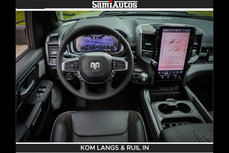 Dodge Ram BOM VOL | Night Premium | Full Option | De Meest Luxe Pick-Up in zijn Klasse | Comfortabele Dubbele Cabine met Royale 5 Zitplaatsen | BPM vrij | Nu Leverbaar uit Voorraad | Voorraad Nr 2287 - 3384 | De specialist in Amerikaanse pick‑ups in Nederland en Europa.