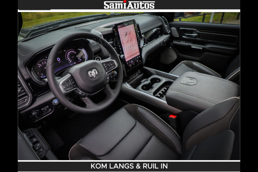 Dodge Ram BOM VOL | Night Premium | Full Option | De Meest Luxe Pick-Up in zijn Klasse | Comfortabele Dubbele Cabine met Royale 5 Zitplaatsen | BPM vrij | Nu Leverbaar uit Voorraad | Voorraad Nr 2287 - 3384 | De specialist in Amerikaanse pick‑ups in Nederland en Europa.
