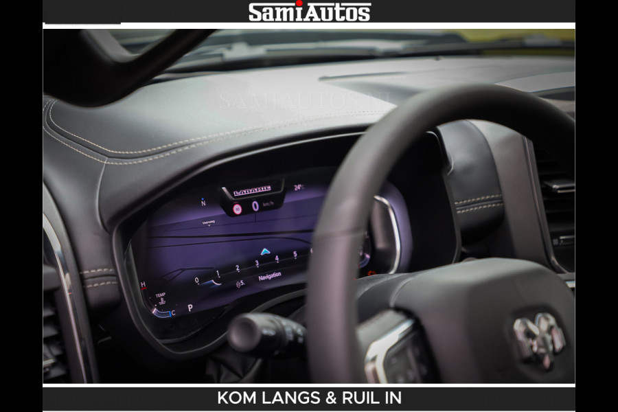 Dodge Ram BOM VOL | Night Premium | Full Option | De Meest Luxe Pick-Up in zijn Klasse | Comfortabele Dubbele Cabine met Royale 5 Zitplaatsen | BPM vrij | Nu Leverbaar uit Voorraad | Voorraad Nr 2287 - 3384 | De specialist in Amerikaanse pick‑ups in Nederland en Europa.
