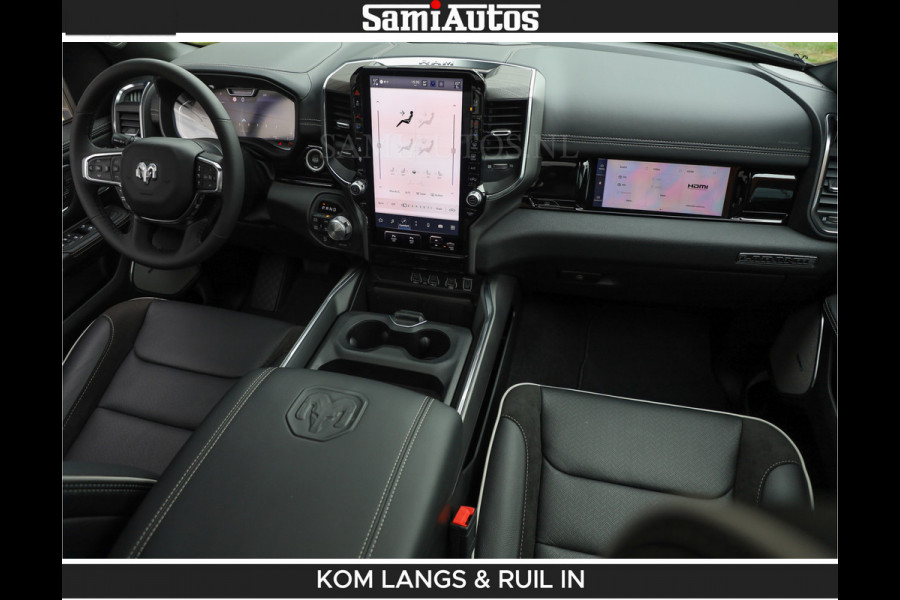 Dodge Ram BOM VOL | Night Premium | Full Option | De Meest Luxe Pick-Up in zijn Klasse | Comfortabele Dubbele Cabine met Royale 5 Zitplaatsen | BPM vrij | Nu Leverbaar uit Voorraad | Voorraad Nr 2287 - 3384 | De specialist in Amerikaanse pick‑ups in Nederland en Europa.