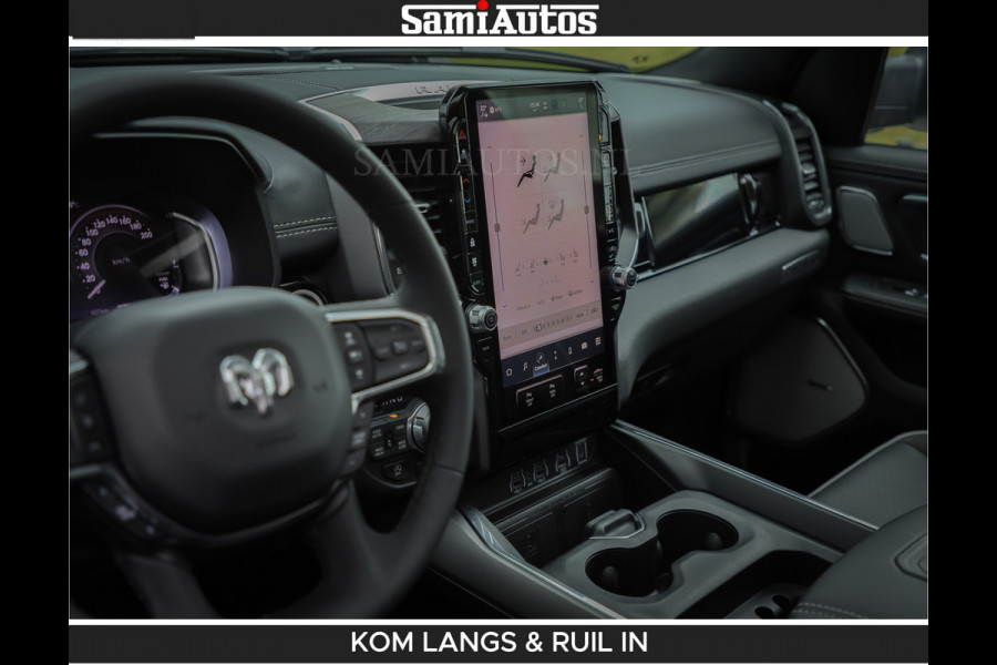 Dodge Ram BOM VOL | Night Premium | Full Option | De Meest Luxe Pick-Up in zijn Klasse | Comfortabele Dubbele Cabine met Royale 5 Zitplaatsen | BPM vrij | Nu Leverbaar uit Voorraad | Voorraad Nr 2287 - 3384 | De specialist in Amerikaanse pick‑ups in Nederland en Europa.