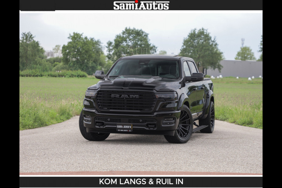 Dodge Ram BOM VOL | Night Premium | Full Option | De Meest Luxe Pick-Up in zijn Klasse | Comfortabele Dubbele Cabine met Royale 5 Zitplaatsen | BPM vrij | Nu Leverbaar uit Voorraad | Voorraad Nr 2287 - 3384 | De specialist in Amerikaanse pick‑ups in Nederland en Europa.