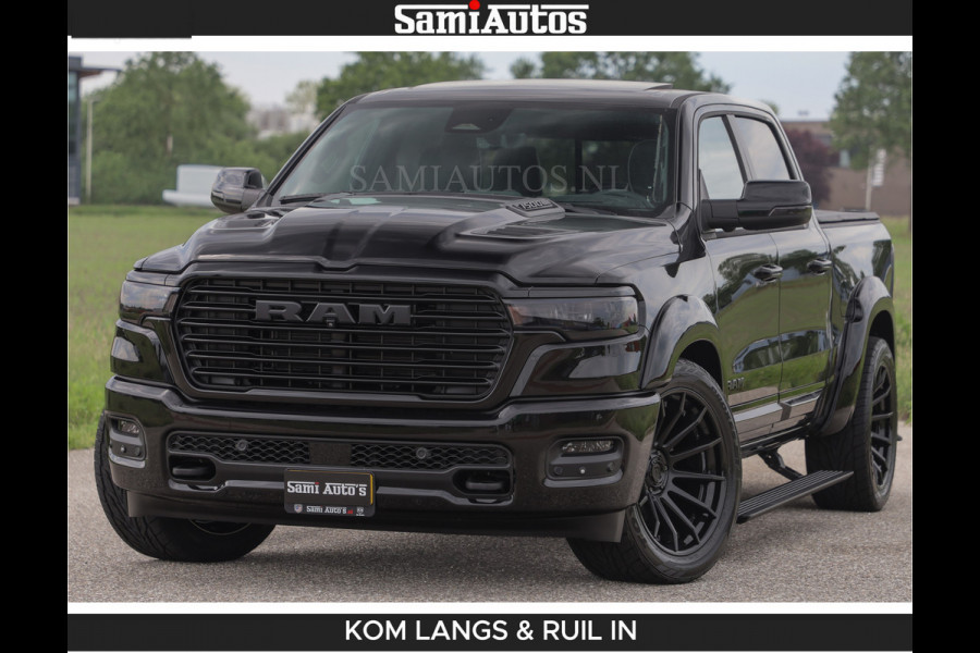 Dodge Ram BOM VOL | Night Premium | Full Option | De Meest Luxe Pick-Up in zijn Klasse | Comfortabele Dubbele Cabine met Royale 5 Zitplaatsen | BPM vrij | Nu Leverbaar uit Voorraad | Voorraad Nr 2287 - 3384 | De specialist in Amerikaanse pick‑ups in Nederland en Europa.