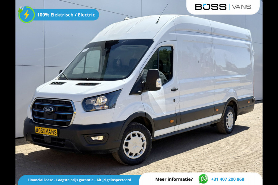 Ford E-Transit 68kWh 184PK L4H3 Elektrisch 317km WLTP 98.1% (SOH) BEV Snelladen Carplay Climate control Cruise control Navigatie 360° Camera Stoelverwarming Parkeersensoren v+a
