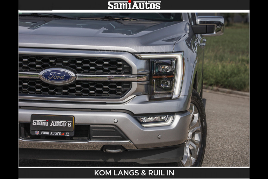 Ford USA F-150 PLATINUM | MASSAGE | PANO | GROOTSCHERM | COMFORT STOELEN | ADAPTIVE CRUISE | DC | DUBBELE CABINE | FACELIFT MODEL | GROOT SCHERM | 5 PERSOONS | DC | DASH CAM | MASSAGE | | De specialist in Amerikaanse pick‑ups in Nederland en Europa.