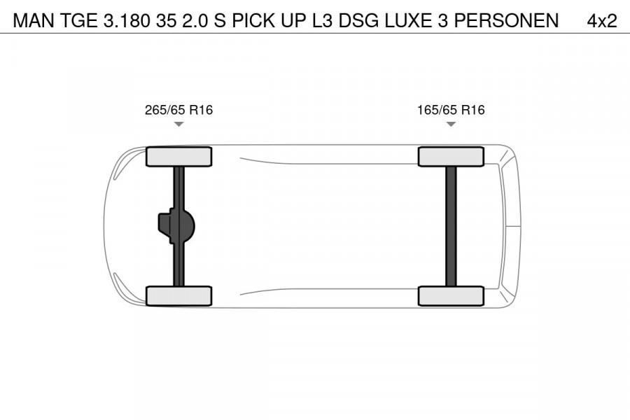 MAN TGE 3.180 35 2.0 S PICK UP L3 DSG LUXE 3 PERSONEN