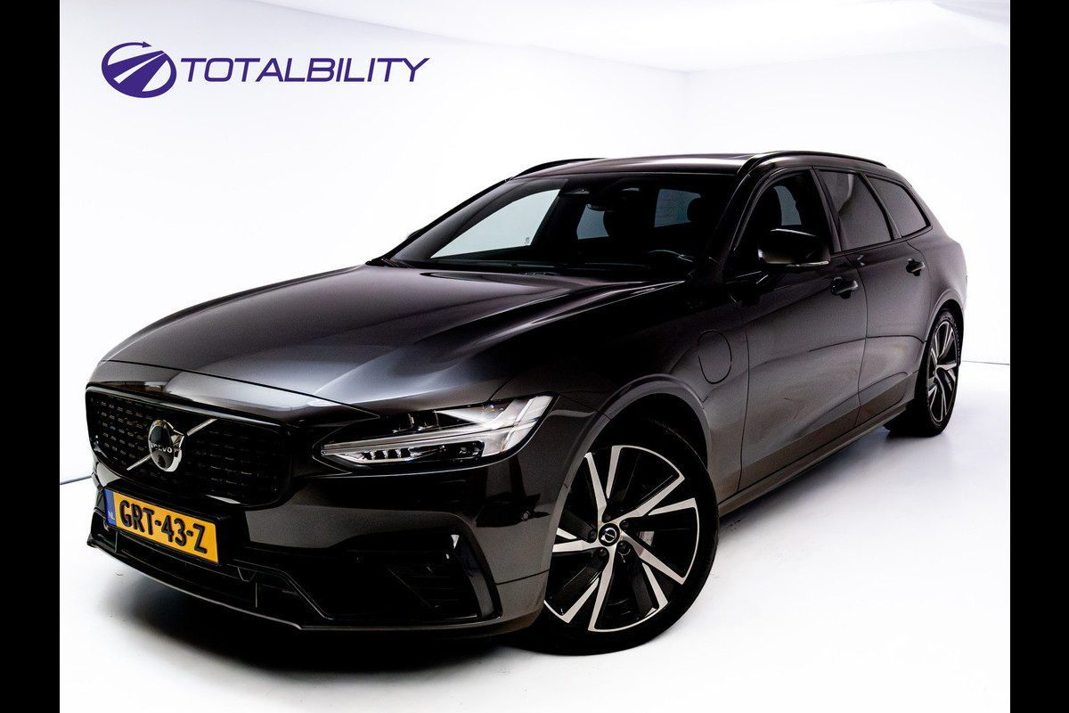 Volvo V90 2.0 T6 AWD R-Design | Pano | Trekhaak | Headup | Harman Kardon | Pilot assist | Stoel- & Stuurverwarming | 19"LMV, Extra getint glas, 1/2 leer/alcantara, PDC + Camera, Apple Carplay, Elec. achterklep