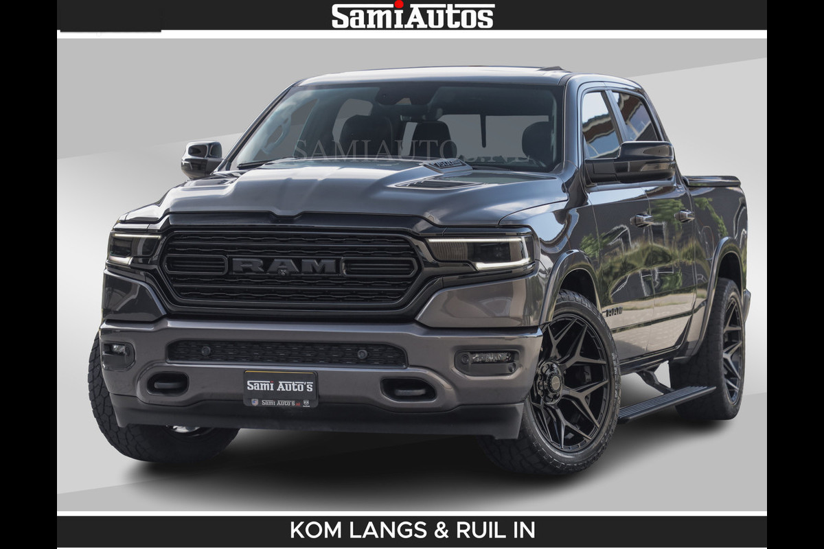 Dodge Ram LIMITED 5.7 V8 402PK | HUD | 4PL WHEELS | LUCHTVERING |OPEN UILAAT KLEP | BOM VOL | GRANITE CRYSTAL | DC | CREW CAB | DUBBELE CABINE | 5 PERSOONS GRIJSKENTEKEN | EERSTE EIGENAAR | TOP STAAT 44000 KM |