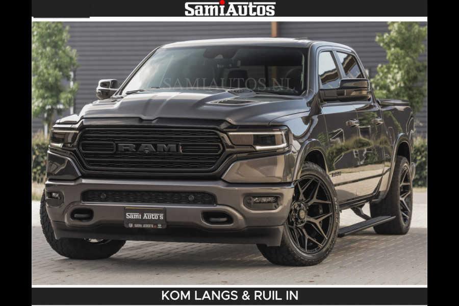 Dodge Ram LIMITED 5.7 V8 402PK | HUD | 4PL WHEELS | LUCHTVERING |OPEN UILAAT KLEP | BOM VOL | GRANITE CRYSTAL | DC | CREW CAB | DUBBELE CABINE | 5 PERSOONS GRIJSKENTEKEN | EERSTE EIGENAAR | TOP STAAT 44000 KM |