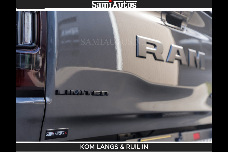 Dodge Ram LIMITED 5.7 V8 402PK | HUD | 4PL WHEELS | LUCHTVERING |OPEN UILAAT KLEP | BOM VOL | GRANITE CRYSTAL | DC | CREW CAB | DUBBELE CABINE | 5 PERSOONS GRIJSKENTEKEN | EERSTE EIGENAAR | TOP STAAT 44000 KM |